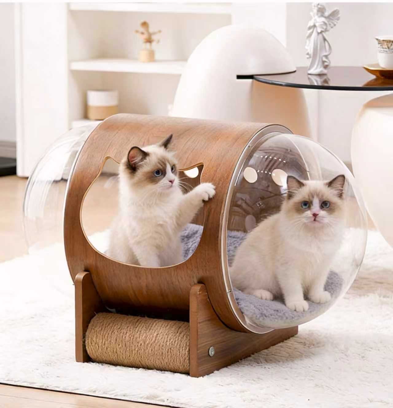 Cat Bed Wooden Cat Hammock Stand for Pets Pet Cage