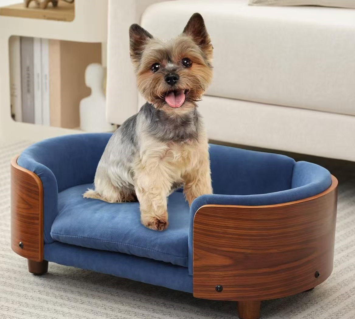 Removable Pet Bed, Sofa bed, Wooden pet bed for dogs & cats with Modern Wood Design