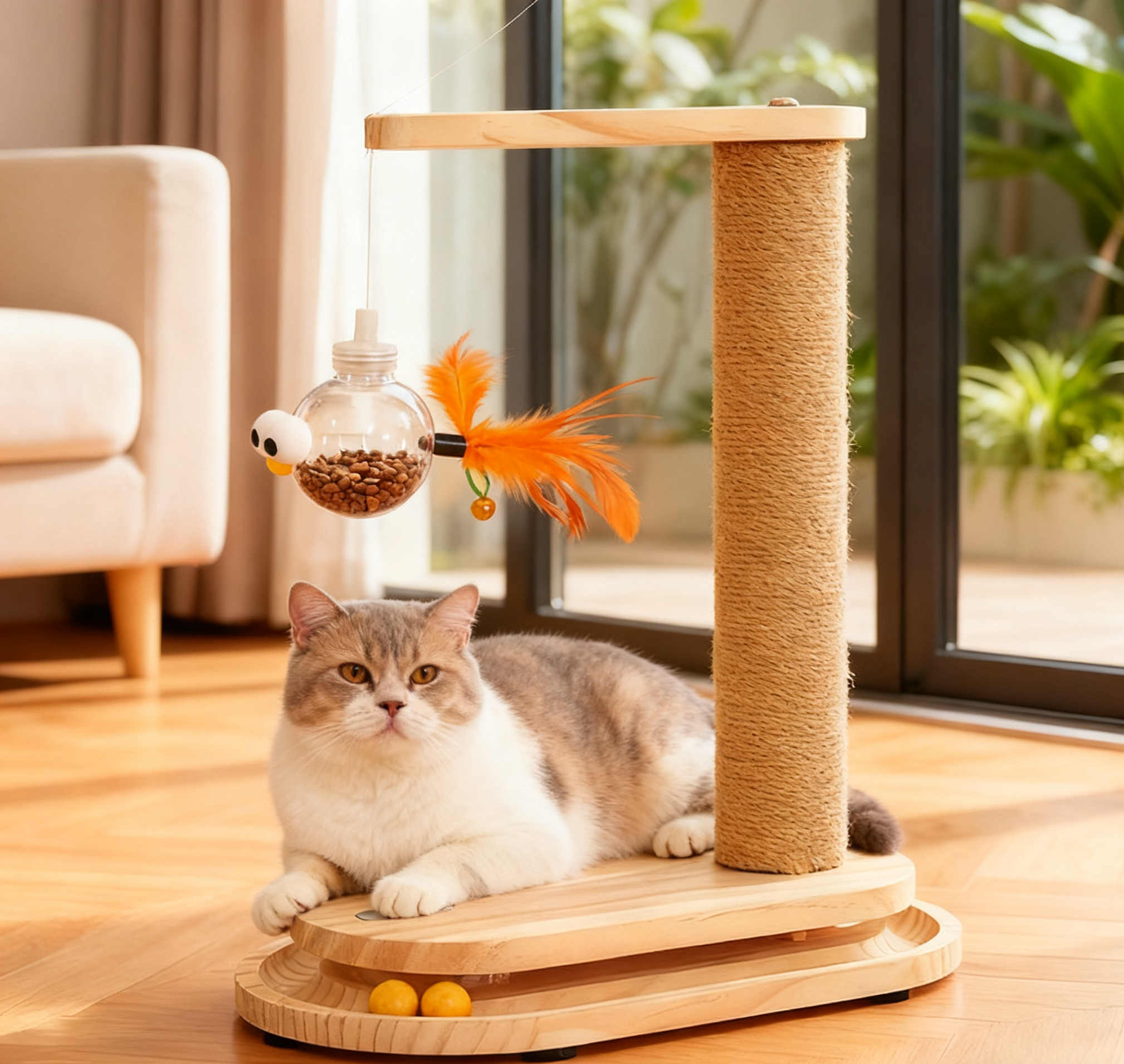 Scratcher with feeder XH-PS049