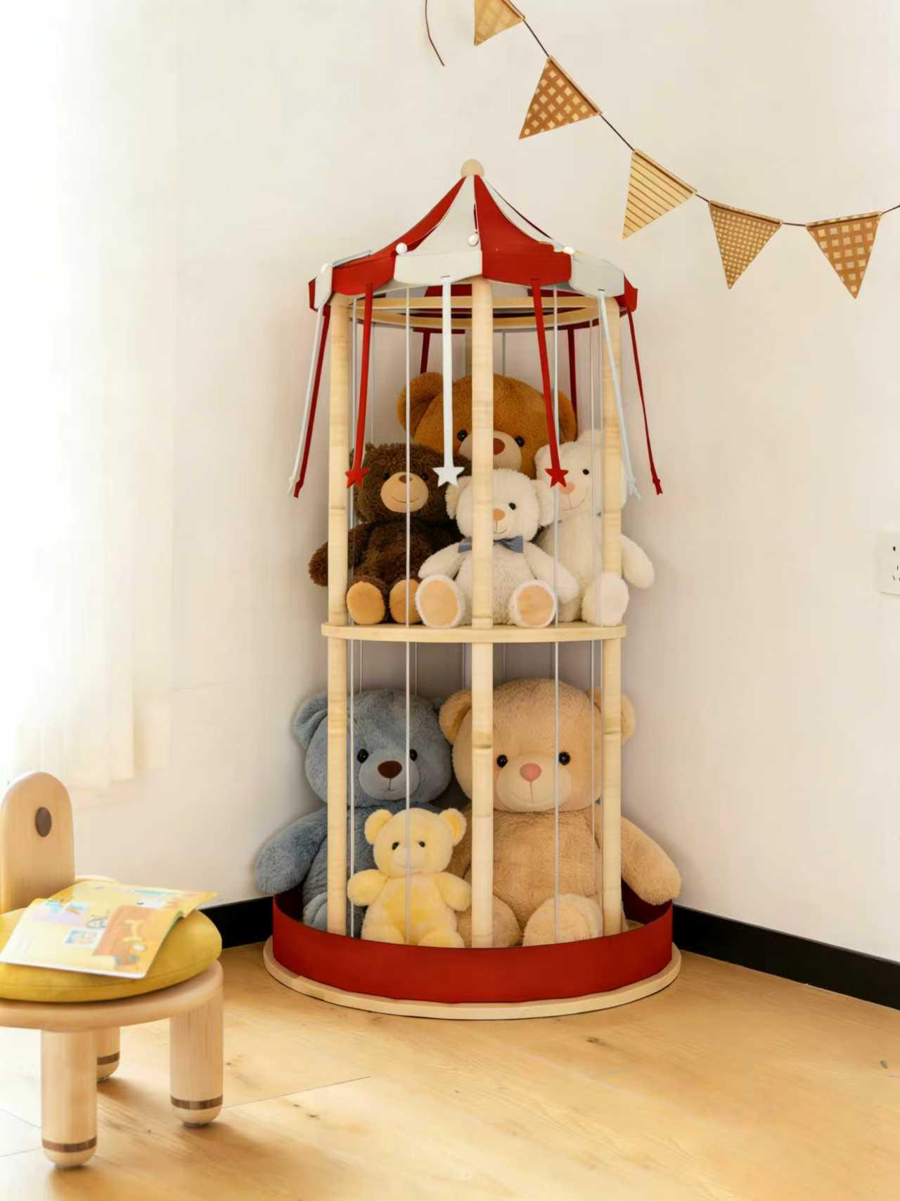 Rotating Plush Toys Storage、Multifunctional rotating booksh