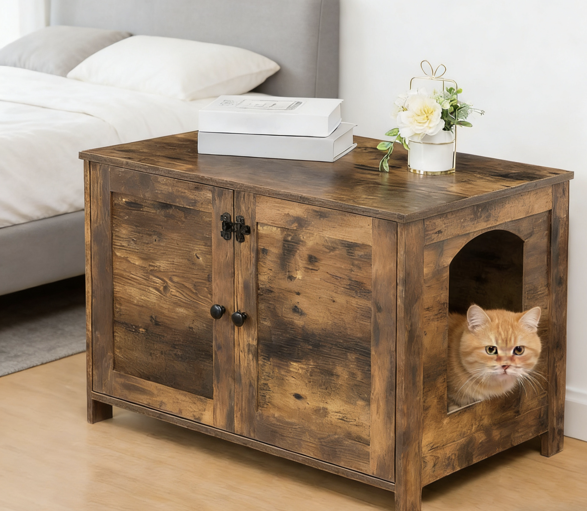 Human and Pet Furniture XH-HP039 Hidden Cat Litter Cabinet 